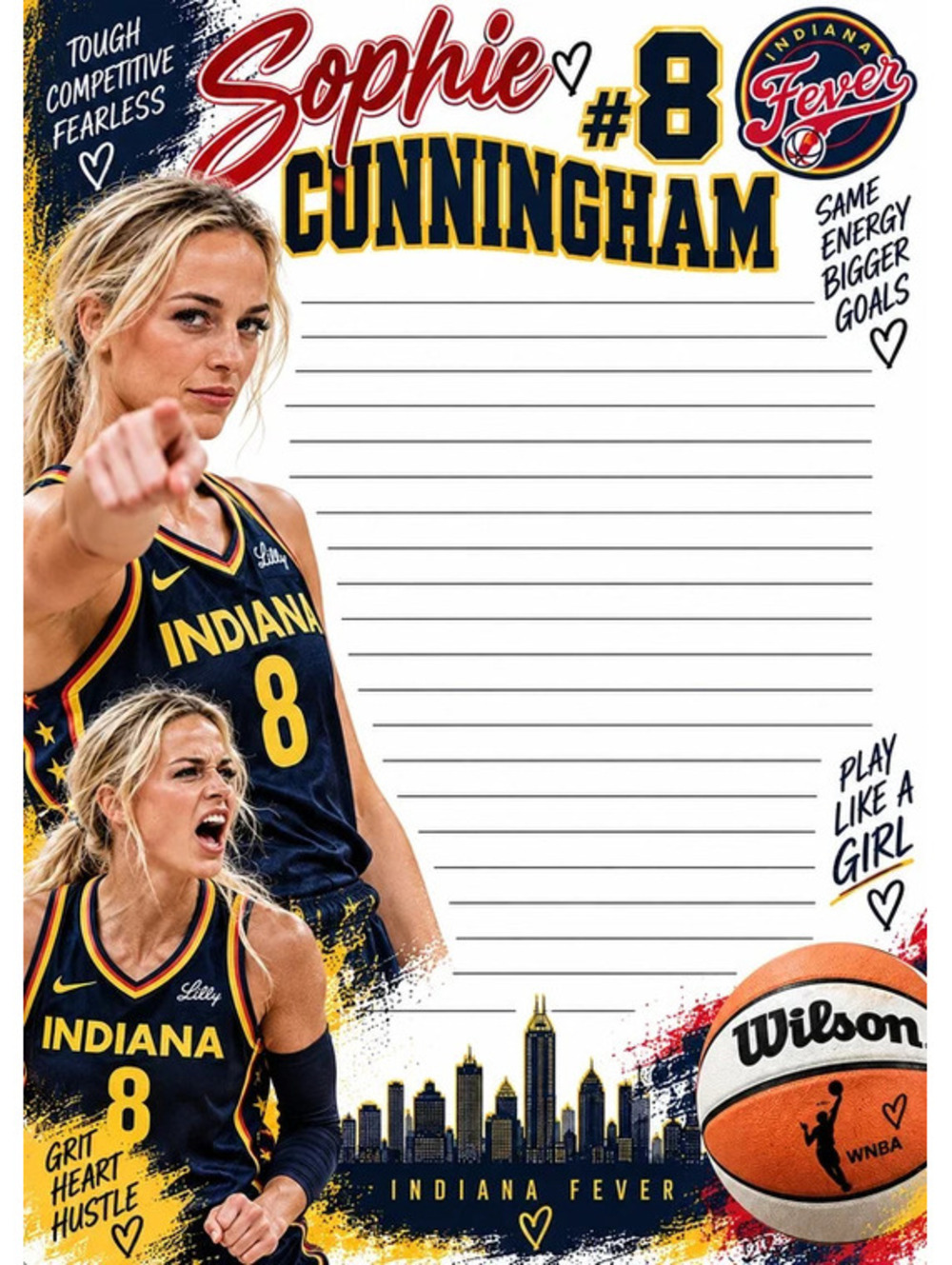 Sophie Cunningham Inspired Set of 2 – 5x7 Basketball Notepads